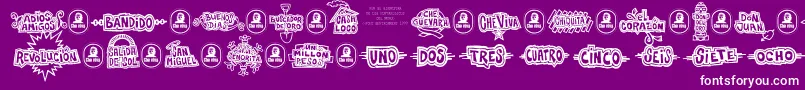 fuente CheVivaBanana – Fuentes Blancas Sobre Fondo Morado