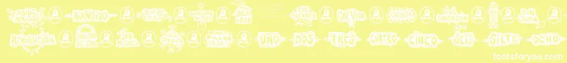 フォントCheVivaBanana – 黄色い背景に白い文字