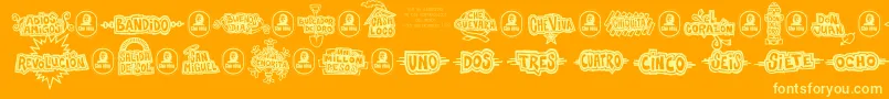 More about CheVivaBanana Font CheVivaBanana Font – Yellow Fonts on Orange Background