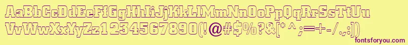 ACitynovaotlBold Font – Purple Fonts on Yellow Background