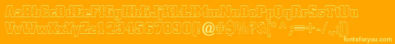 ACitynovaotlBold Font – Yellow Fonts on Orange Background