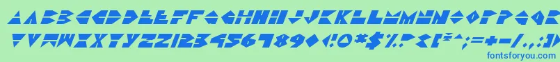 フォントDiscoDorkItalic – 青い文字は緑の背景です。
