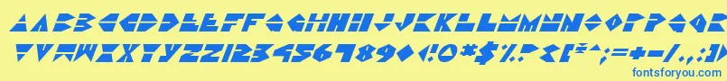 DiscoDorkItalic Font – Blue Fonts on Yellow Background