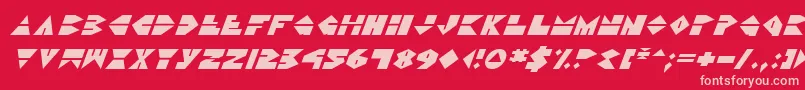 フォントDiscoDorkItalic – 赤い背景にピンクのフォント