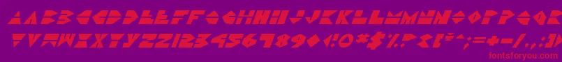 DiscoDorkItalic Font – Red Fonts on Purple Background