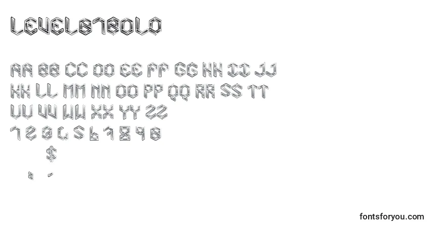Schriftart Level01Bold – Alphabet, Zahlen, spezielle Symbole