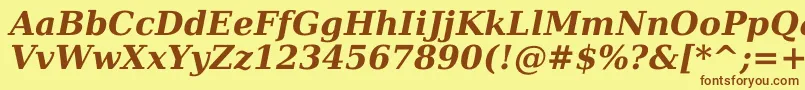 DejavuSerifBoldItalic Font – Brown Fonts on Yellow Background