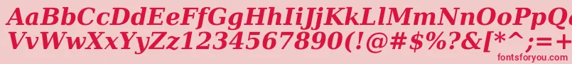 DejavuSerifBoldItalic Font – Red Fonts on Pink Background