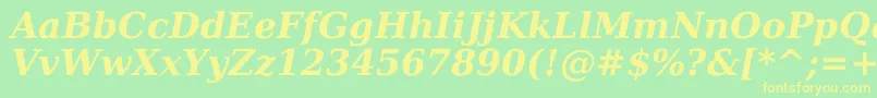 DejavuSerifBoldItalic Font – Yellow Fonts on Green Background