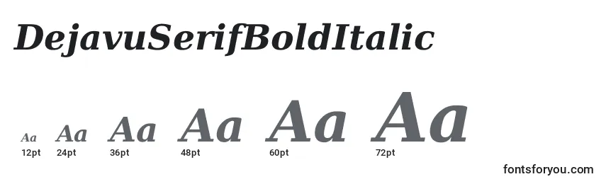 Размеры шрифта DejavuSerifBoldItalic