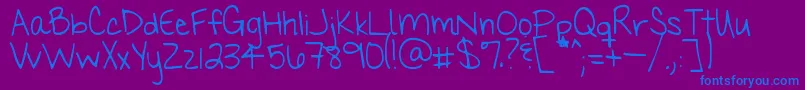 Myhandsareholdingyou-Schriftart – Blaue Schriften auf violettem Hintergrund