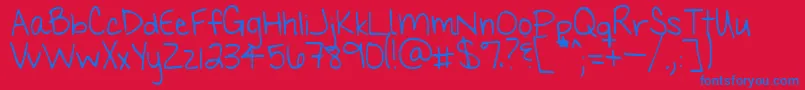 Myhandsareholdingyou Font – Blue Fonts on Red Background