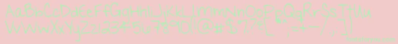 Myhandsareholdingyou Font – Green Fonts on Pink Background