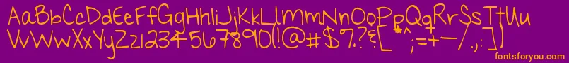 Myhandsareholdingyou Font – Orange Fonts on Purple Background