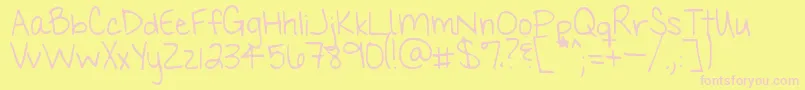 Myhandsareholdingyou Font – Pink Fonts on Yellow Background