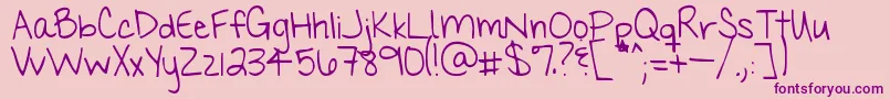 Myhandsareholdingyou Font – Purple Fonts on Pink Background