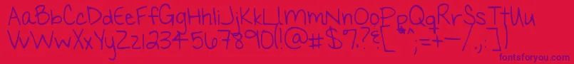 Myhandsareholdingyou Font – Purple Fonts on Red Background