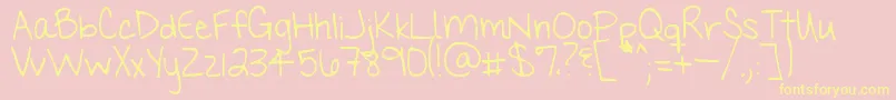 Myhandsareholdingyou Font – Yellow Fonts on Pink Background