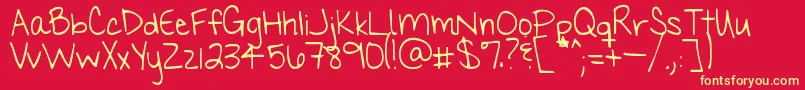 Myhandsareholdingyou Font – Yellow Fonts on Red Background