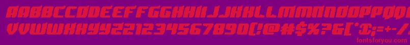 Spartacosemital-Schriftart – Rote Schriften auf violettem Hintergrund