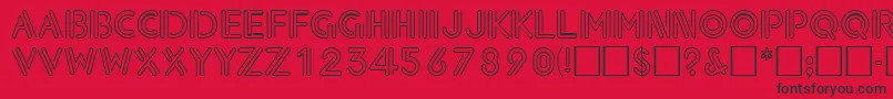 NeondisplaycapssskRegular-Schriftart – Schwarze Schriften auf rotem Hintergrund