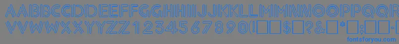 フォントNeondisplaycapssskRegular – 灰色の背景に青い文字