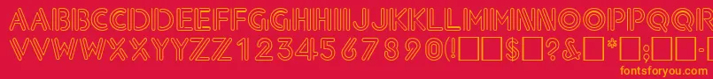 NeondisplaycapssskRegular Font – Orange Fonts on Red Background