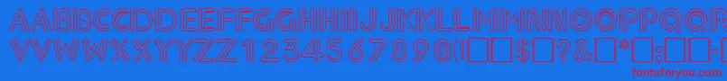 NeondisplaycapssskRegular Font – Red Fonts on Blue Background