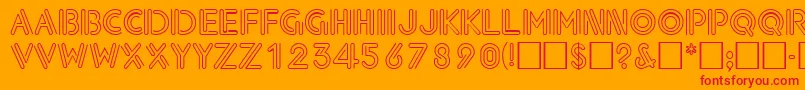 NeondisplaycapssskRegular Font – Red Fonts on Orange Background