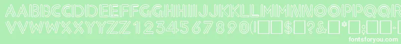 NeondisplaycapssskRegular Font – White Fonts on Green Background
