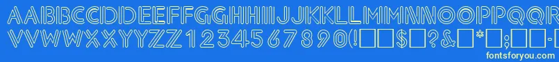 NeondisplaycapssskRegular Font – Yellow Fonts on Blue Background
