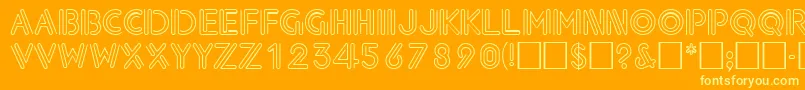 NeondisplaycapssskRegular Font – Yellow Fonts on Orange Background