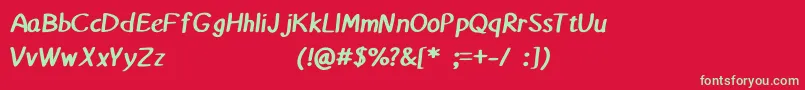 Matthiola Font – Green Fonts on Red Background
