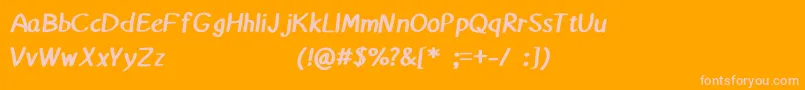 Matthiola Font – Pink Fonts on Orange Background