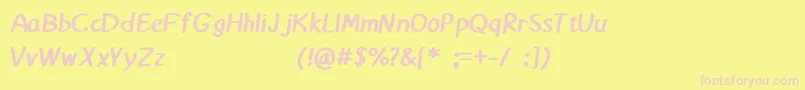 Matthiola Font – Pink Fonts on Yellow Background