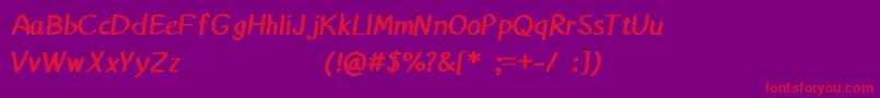 フォントMatthiola – 紫の背景に赤い文字