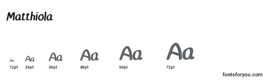 Размеры шрифта Matthiola