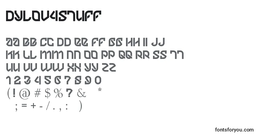 Dylov4stuff-fontti – aakkoset, numerot, erikoismerkit