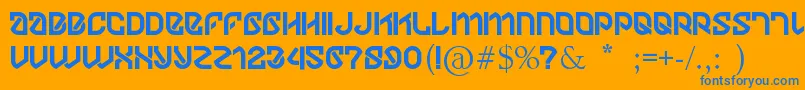 Dylov4stuff Font – Blue Fonts on Orange Background