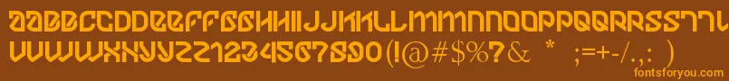 Dylov4stuff Font – Orange Fonts on Brown Background