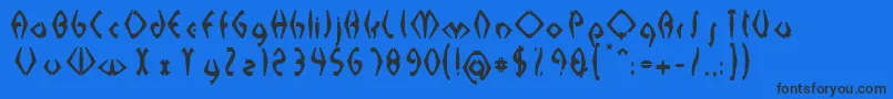 SabomasterUh Font – Black Fonts on Blue Background