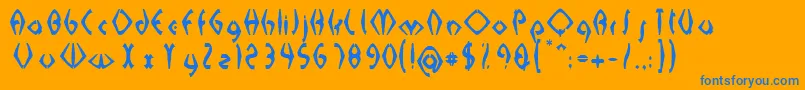 Шрифт SabomasterUh – синие шрифты на оранжевом фоне