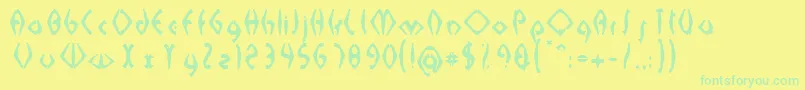Więcej informacji o czcionce SabomasterUh Czcionka SabomasterUh – zielone czcionki na żółtym tle