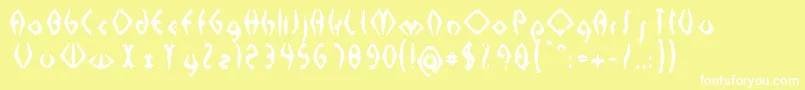 フォントSabomasterUh – 黄色い背景に白い文字