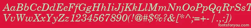 CenturySchoolbookRepriseSsiItalic Font – Green Fonts on Red Background