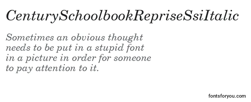 Review of the CenturySchoolbookRepriseSsiItalic Font