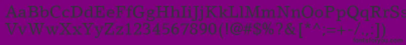 LinoLetterLtRoman Font – Black Fonts on Purple Background