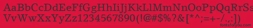 LinoLetterLtRoman Font – Black Fonts on Red Background