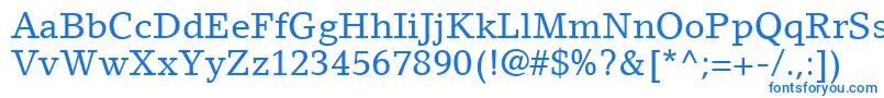 LinoLetterLtRoman Font – Blue Fonts on White Background