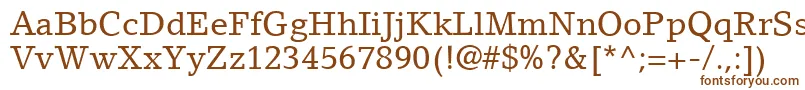 Шрифт LinoLetterLtRoman – коричневые шрифты на белом фоне